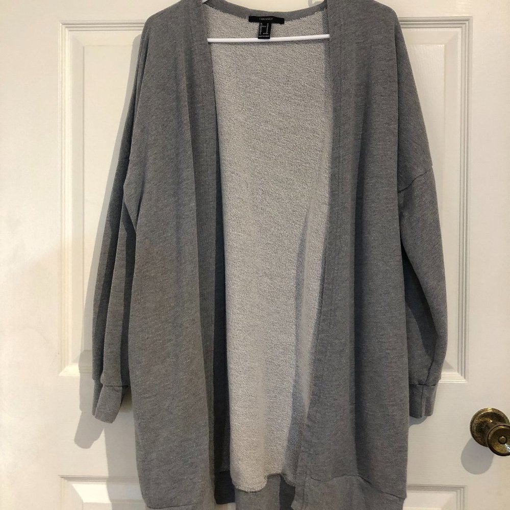 Forever 21 Long Gray Cardigan